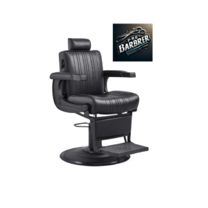 Berberska stolica YP 8811 Crna koža crni ram