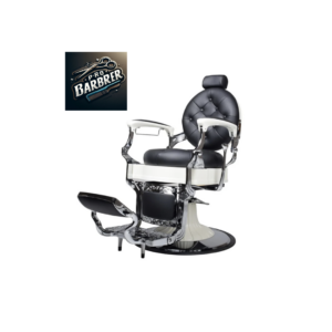 Barberska stolica sivi ram crna koža model YP8833