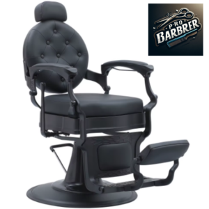 Barber pro stolica Wilson crni ram crna koža YP8827
